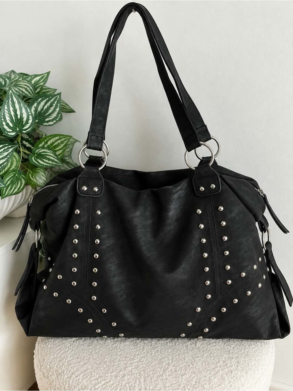 Very spacious PU Suede Shoulder Tote Bag